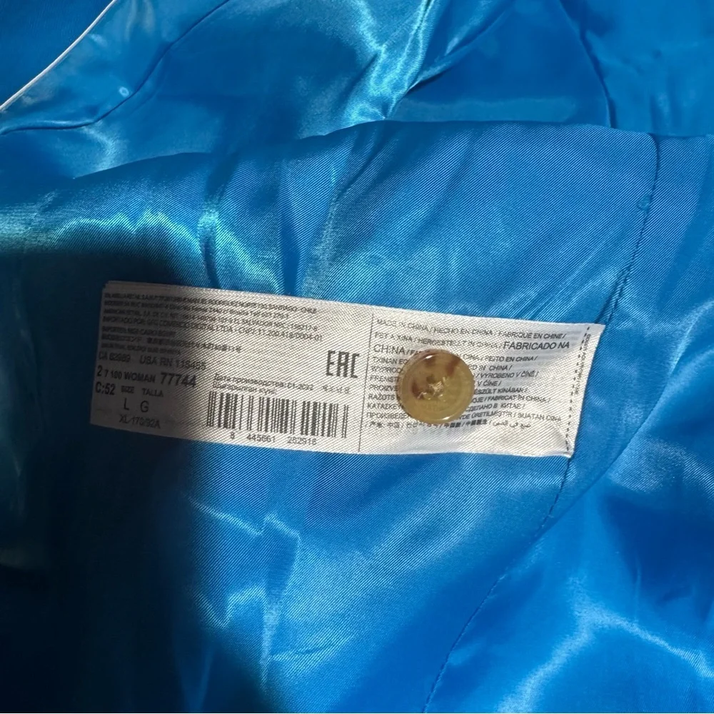 Mango MNG NWT Vibrant Blue Blazer Size Large Corpcore Cotton Versatile Going Out